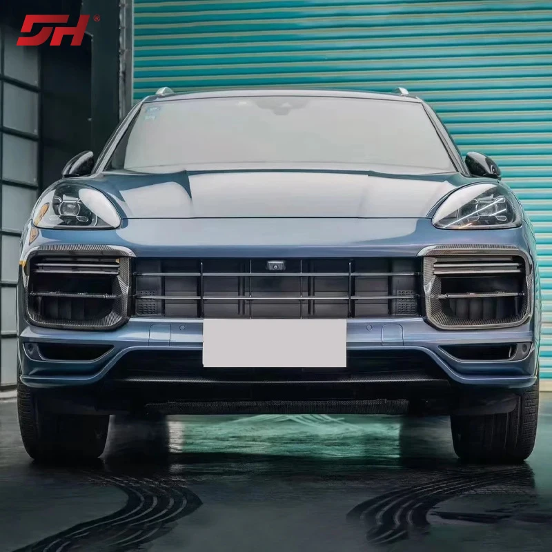

For Porsche Cayenne Turbo 2018-2023 Dry Carbon Fiber Fog Lamp Grill Air Vent Cover
