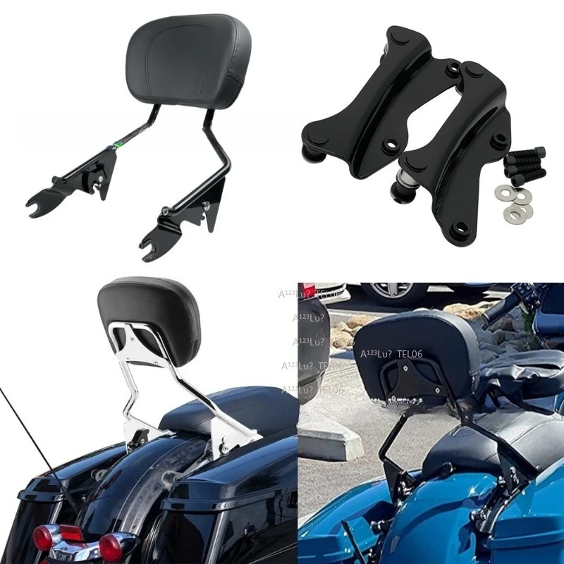 Fit Harley Road King Street Glide Dual Light Universal Modified Passenger Backrest fahnenmast