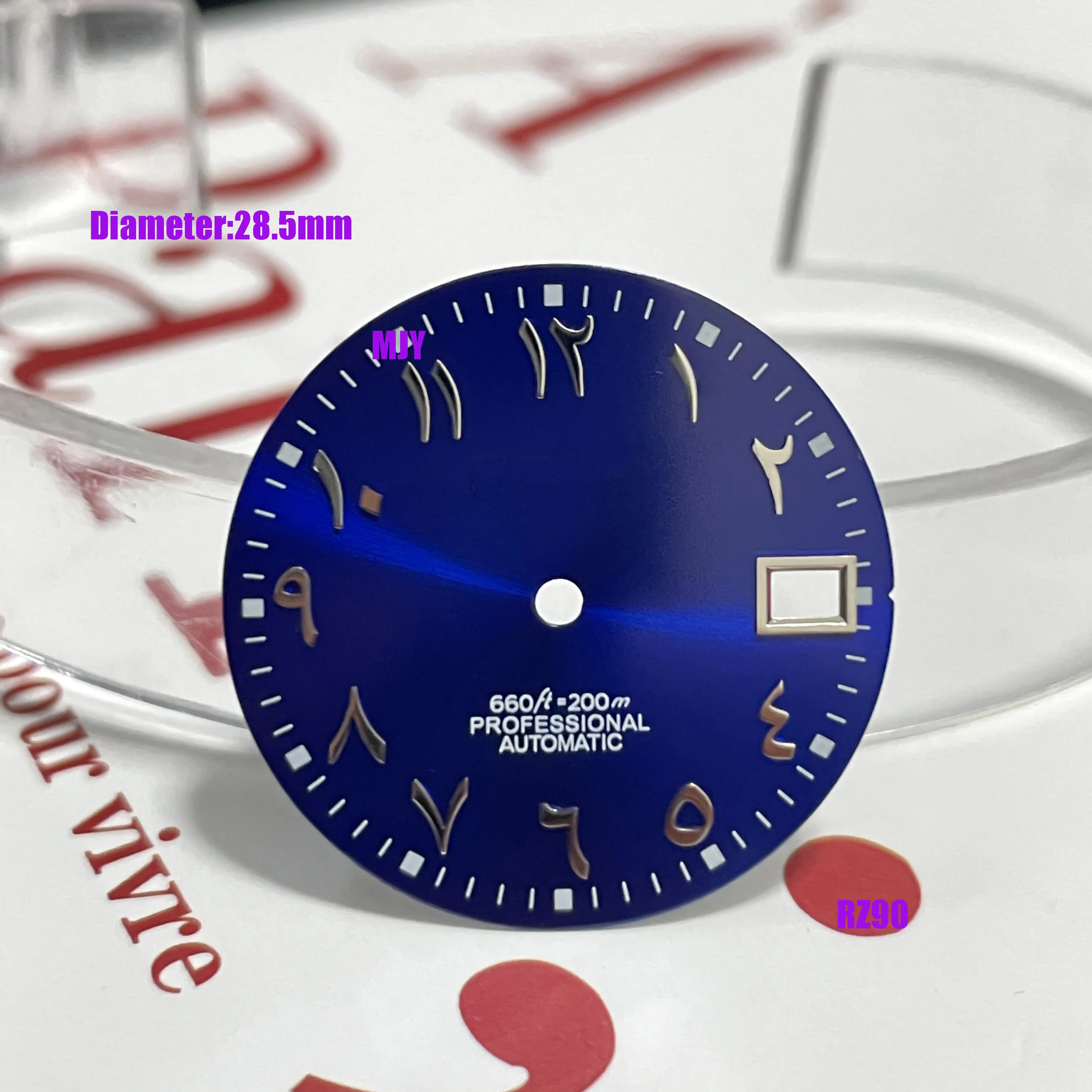 싱글 스카이라이트 28.5mm S 로고 아라비아 숫자 다이얼 nh35 36 무브먼트 S 시계 부품 무광 시계 수리 도구