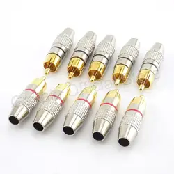 2/4/10pcs RCA Male Plug to cabling Connector Adapter Audio Video Cable CCTV camera Non Solder Gold Plated