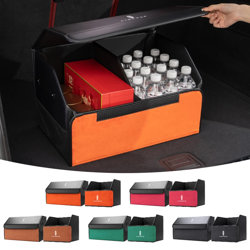 Car Storage Organiser Trunk Foldable Storage Box Portable Simple Large Capacity For Lincoln Navigator MKZ MKX Corsair Aviator