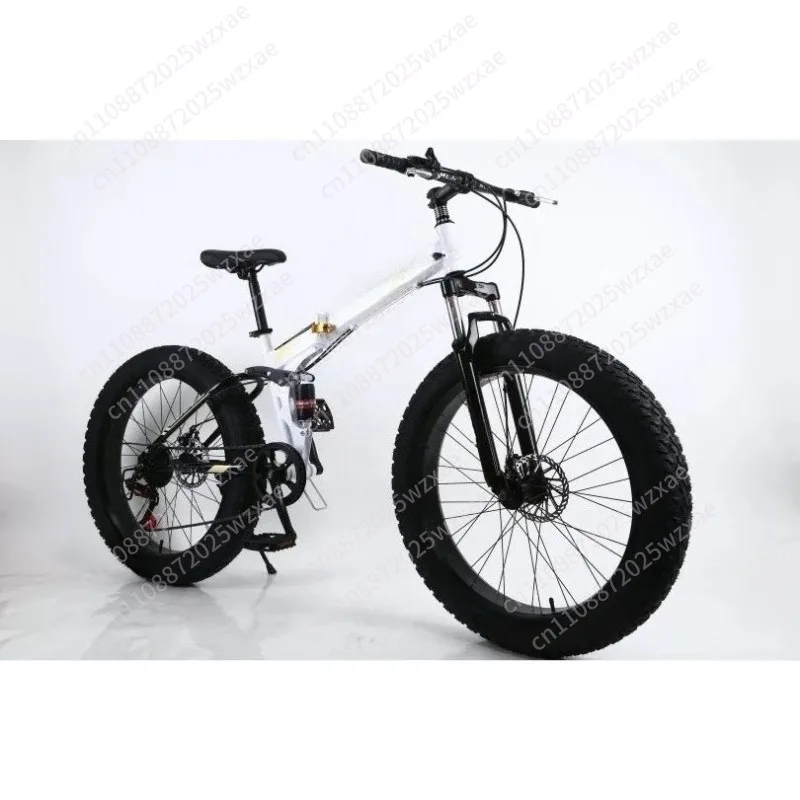 Mountain Bike 26 Inch 21 Speed Folding Snow Beach Bike with Fat Tires