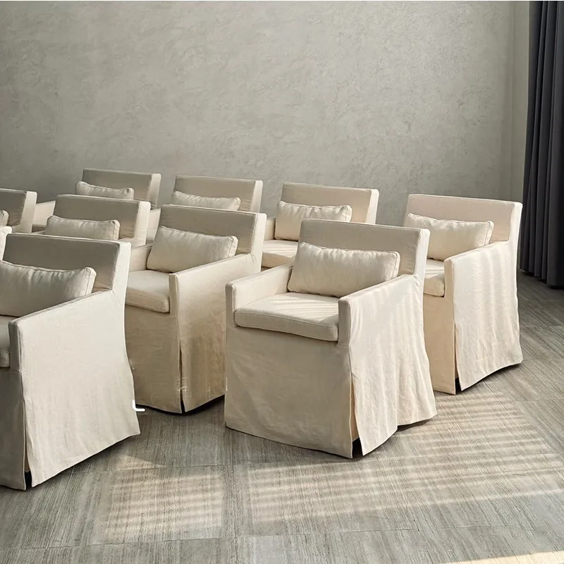 Fabric dismantling and washing single sofa, balcony chair, beige leisure chair