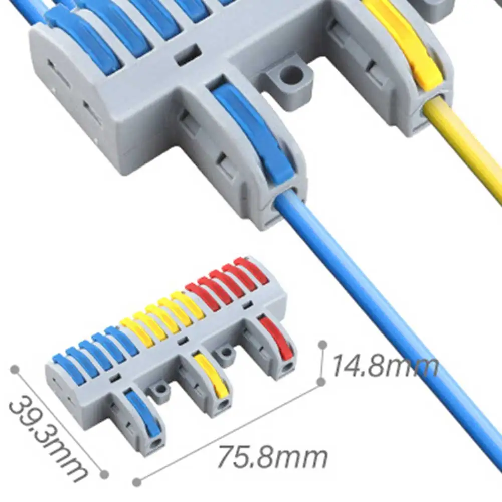 

10pcs Terminal Block Kit 3in15out 32A Wire Connectors for Electrical Wiring with Copper Material and Flame Retardant Housing