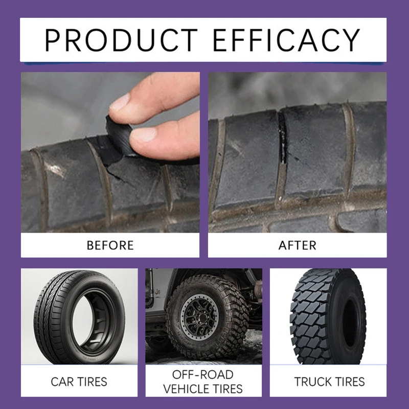 Tire Repair Black Glue Strong Rubber Wear-resistant Non-corrosive Car Instant Strong Tools Adhesive Instant Bond Repair