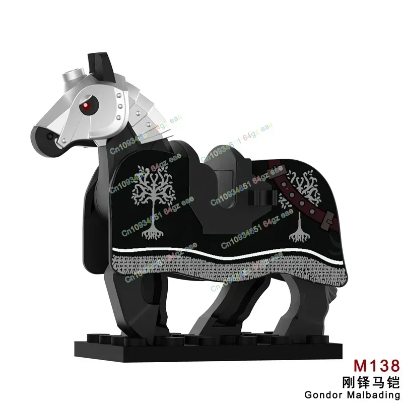 

Black Hose Mounts War Horse MOC Medieval Wolf Wolf Knights Action Figures Building Blocks Educational DIY Toys for Kids Gifts