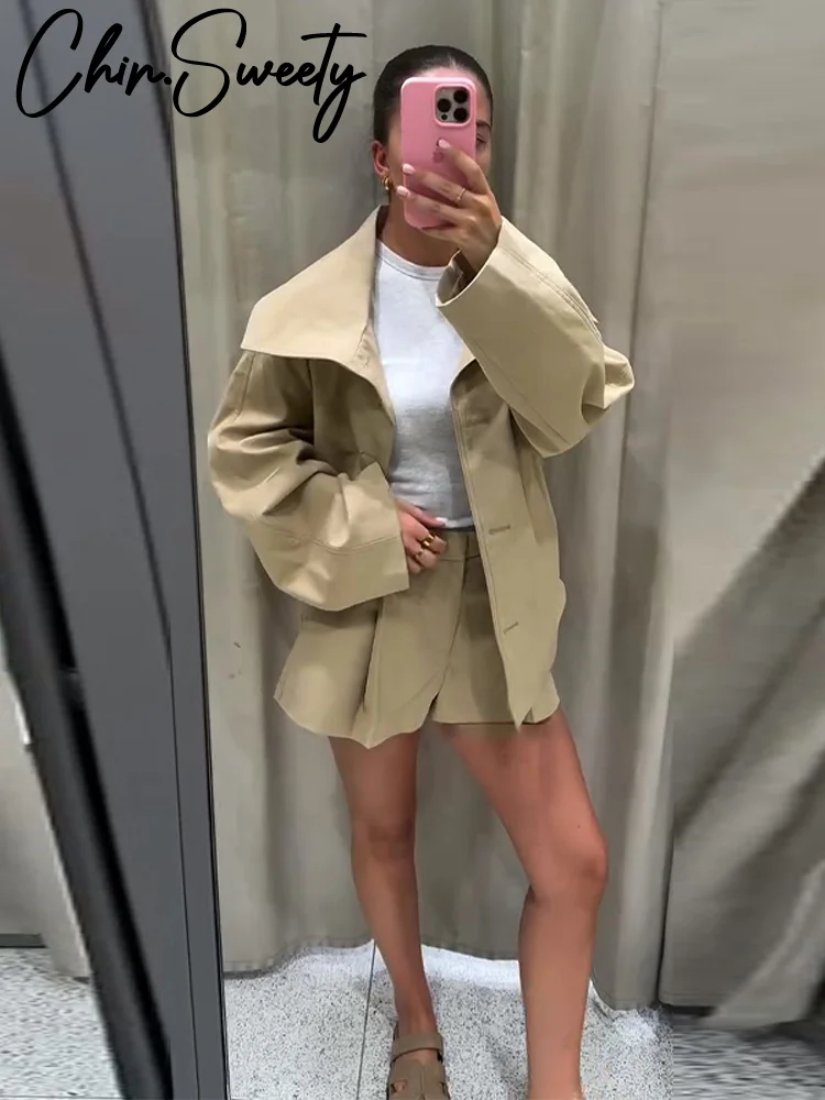 

Модные однотонные плащи на шнуровке для женщин, элегантные куртки с лацканами и поясом, длинными рукавами и карманами, женская шикарная однобортная верхняя одежда