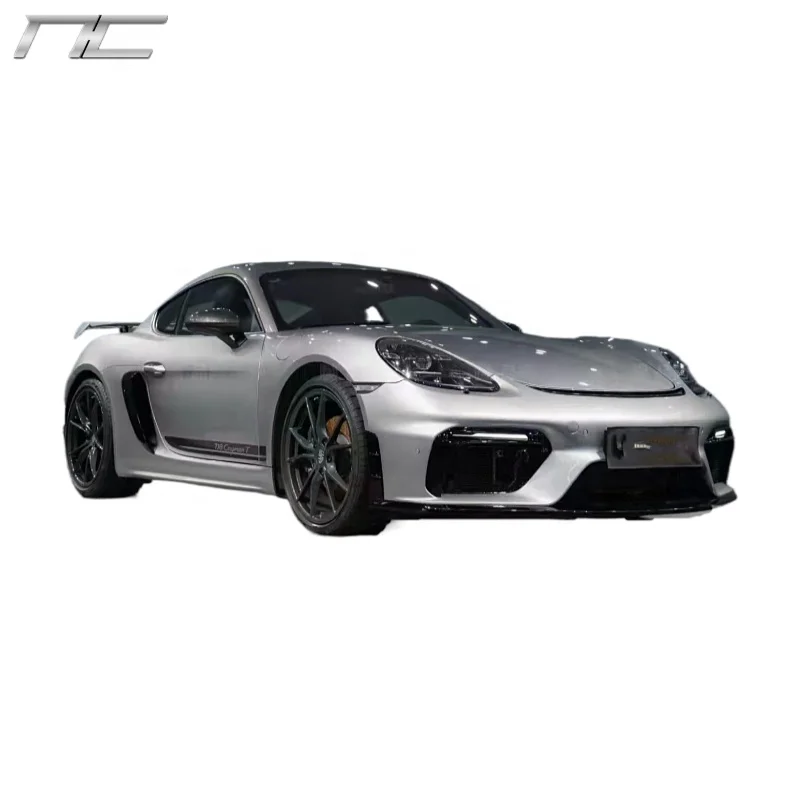 PP Plastic GT4 style 718 body Kit front bumper rear diffuser spoiler For Porsche 718 Boxster Cayman