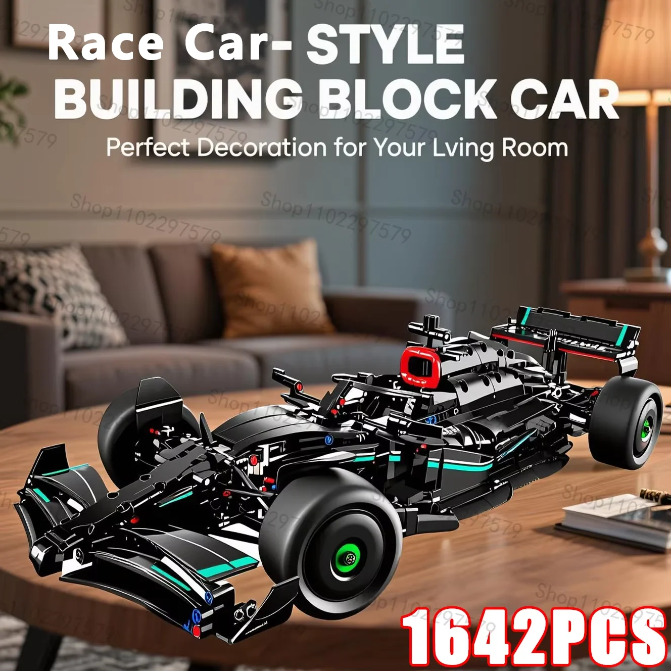 1642 قطعة سيارات سباق الأداء التقنية W14 E 42171 سلسلة المجموعة الميكانيكية MOC اللبنات مجموعة سيارات رياضية لعبة ديكور