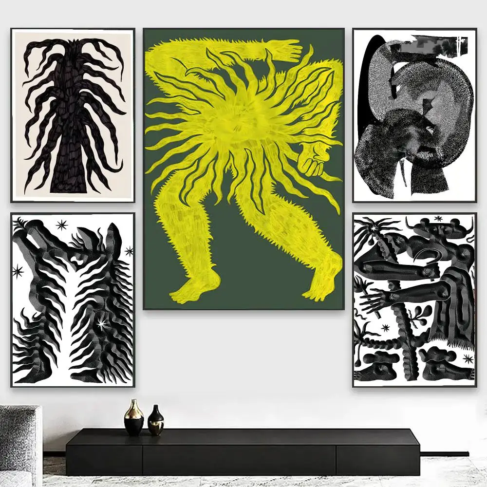J-Japandi style Celestin Krier Painting Calligraphy Canvas Art Styles, Wall Art Decor, Living Room Decor