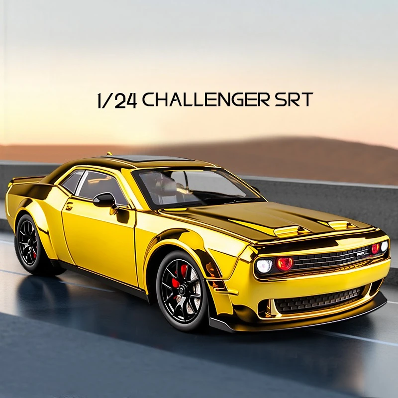 

1:24 Dodge Challenger SRT Hellcat, гальваническая версия, модель автомобиля из сплава, игрушечный автомобиль, детские игрушки для детей, рождественские подарки, игрушка для мальчика