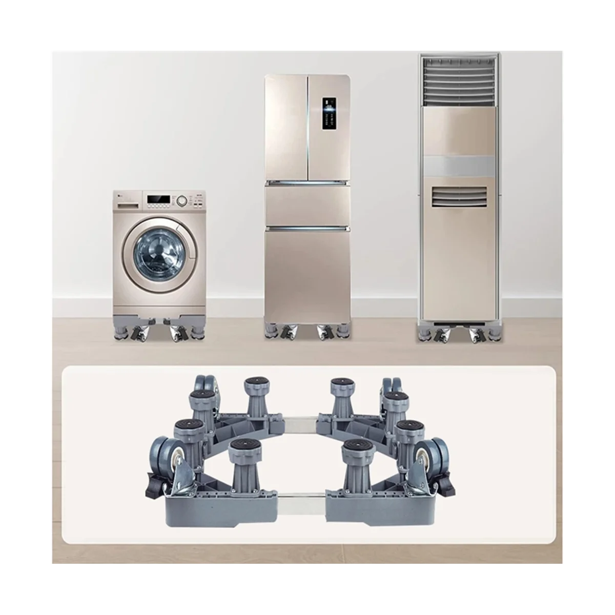 قاعدة الغسالة، حامل الغسالة، قاعدة غسيل مضادة للاهتزاز قابلة للتعديل، 4 عجلات