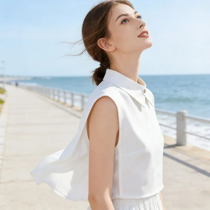 

Women's White Detachable Collar Foldable Style Multifunctional Layered Accessory Suitable for Top and Dress Accessories