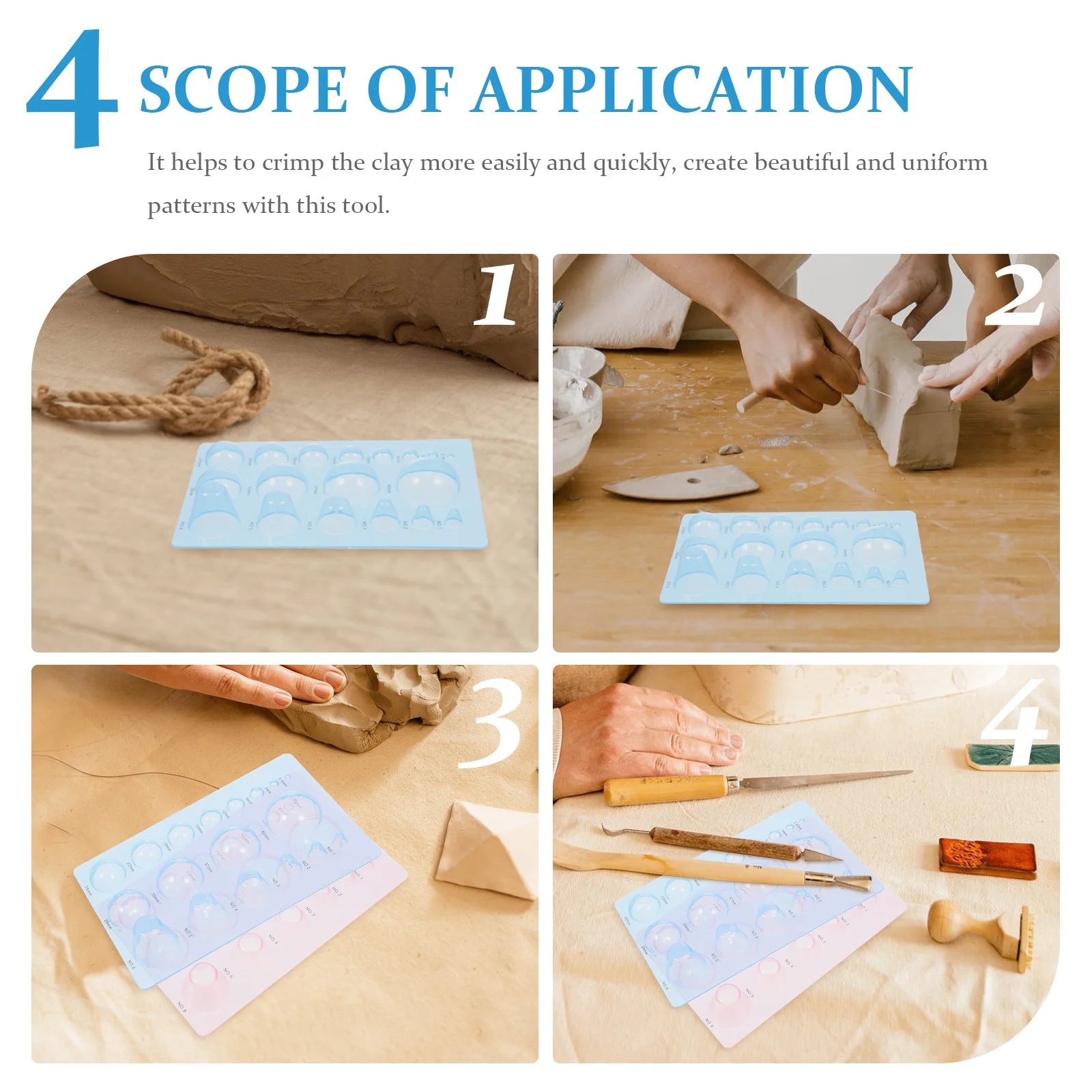 

2Pcs Durable Plastic Clay Artwork Molds for 3D Crafts Uniform Patterns Making Clay Tools Artwork Molds DIY Crafts Tool