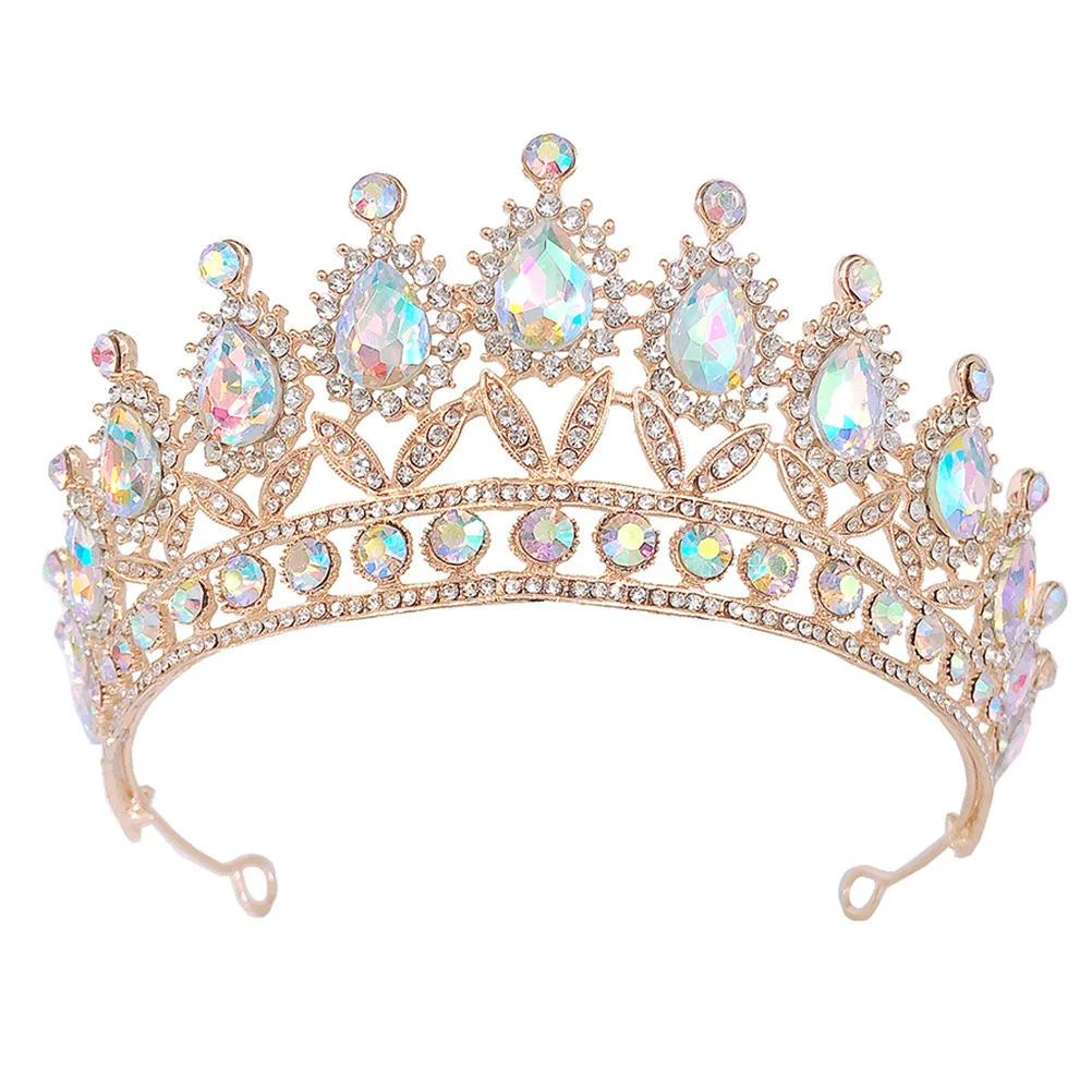 

Rhinestones Wedding Crown Costume Accessory Bridal Party Women Pearls Headpiece