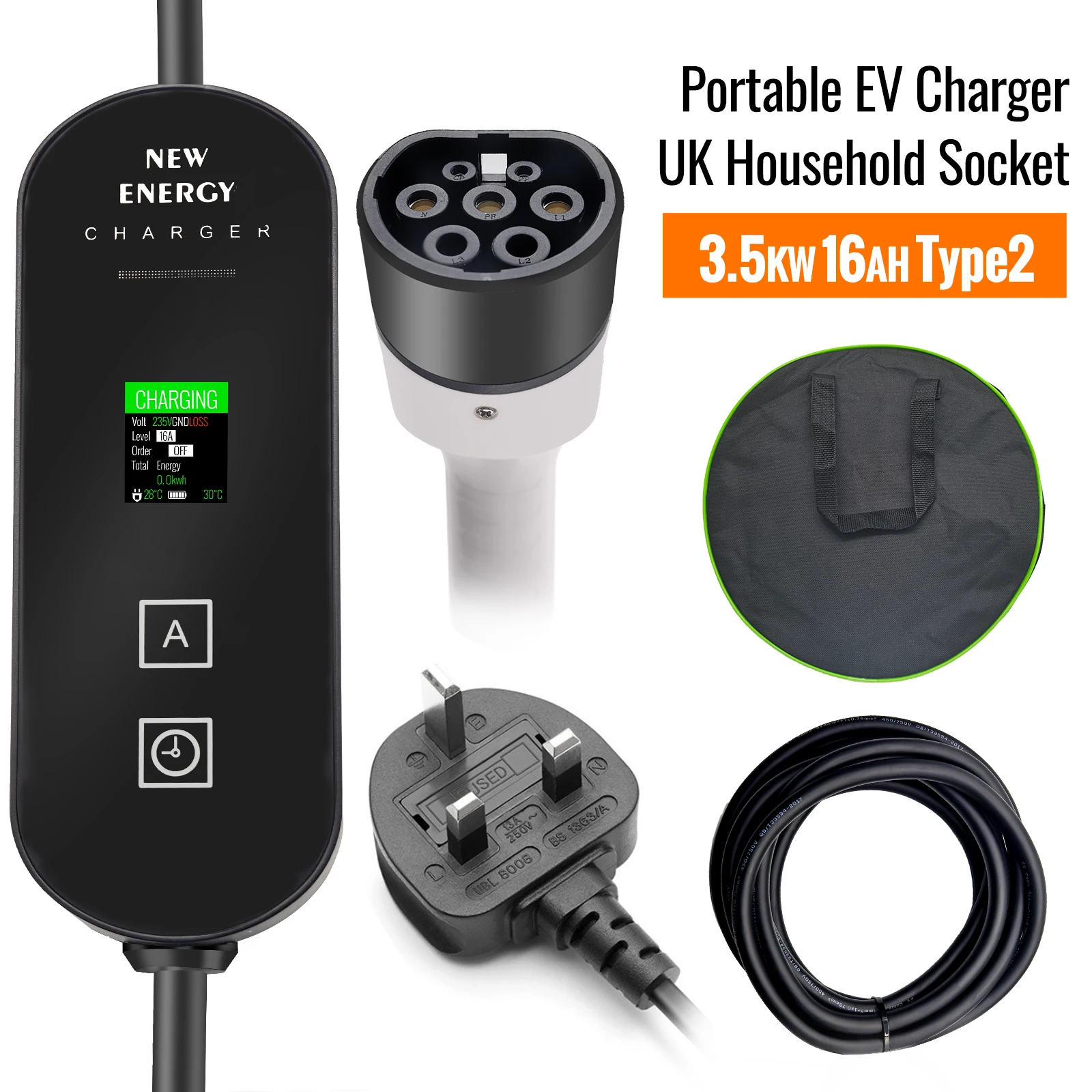 

Electric Car Charger Type 2 Charging Cable EV Charging Station Wallbox EVSE Electric Charger 16A,EV Charger 220V 230V