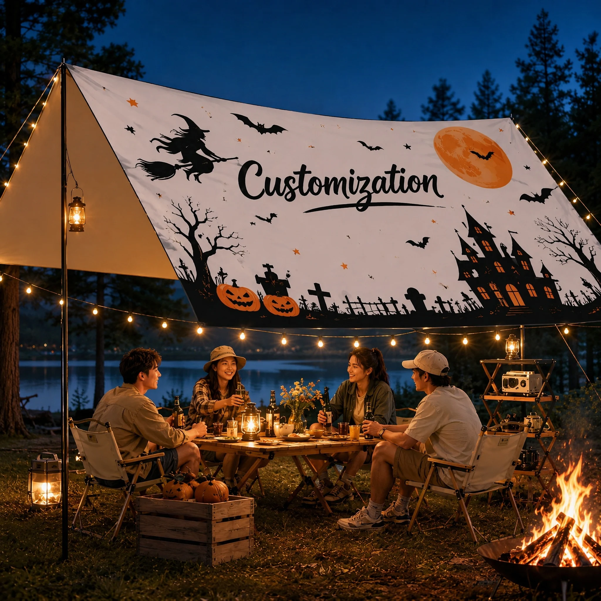 Halloween Party Canopy Tent Custom Design Outdoor Waterproof Shelter Awning Personalized Decoration for Garden Festival Event