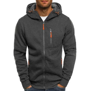 Men's Hoodies Long Sleeve Sweatshirt Zipper Design Hooded Sweatshirt for Men Clothing Sportswear Slim Fit Casual Jacket 2