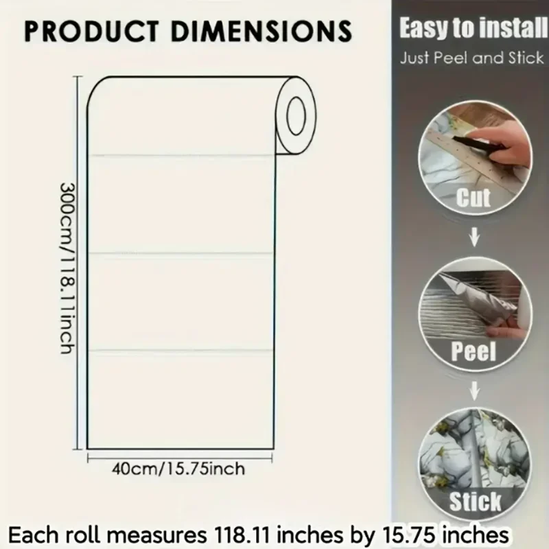 ورق حائط ذاتي اللصق مقاس 40 سم مقاوم للماء ومقاوم للرطوبة ومضاد للحشف للحمام والمطبخ وغرفة المعيشة وخلفية الجدار #6