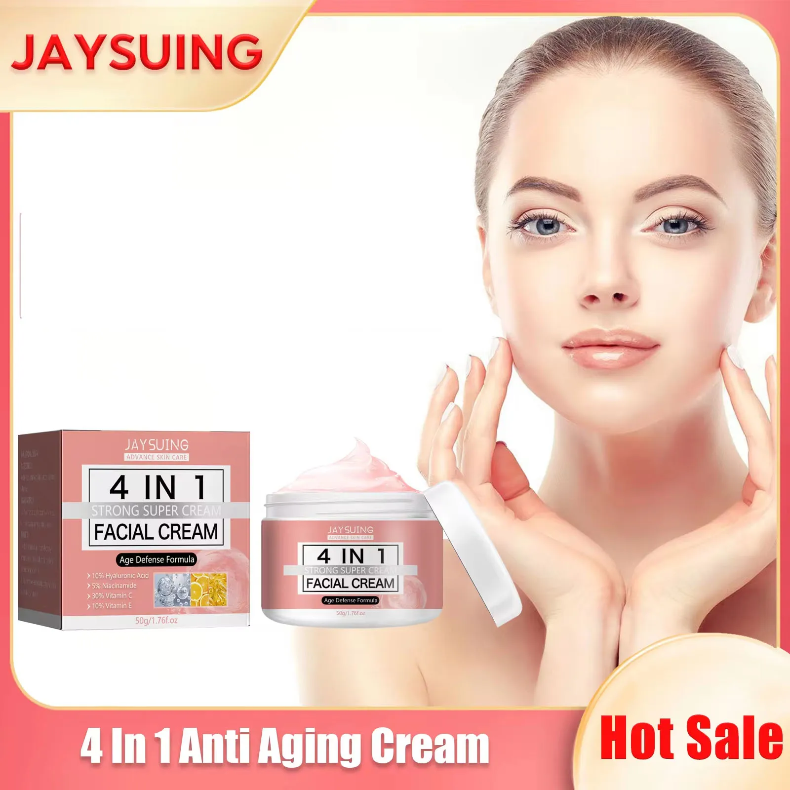 

4 In 1 Anti Aging Cream Lifting Firming Fade Fine Line Improve Dullness Wrinkle Remover Moisturizing Whitening Brightening Cream