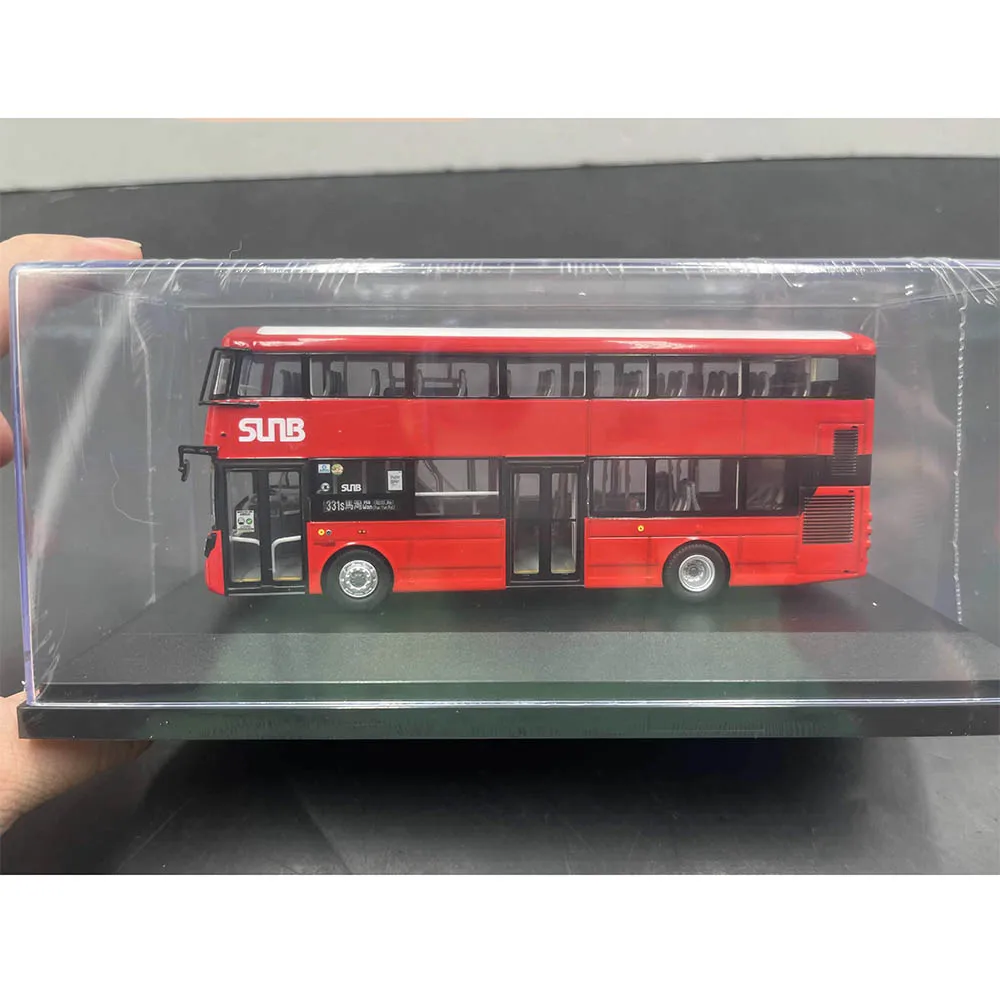 Liga vermelha ônibus modelo brinquedo coleção, Double Decker com logotipo estilo, sol Avant-garde Streetdeck, 1:76