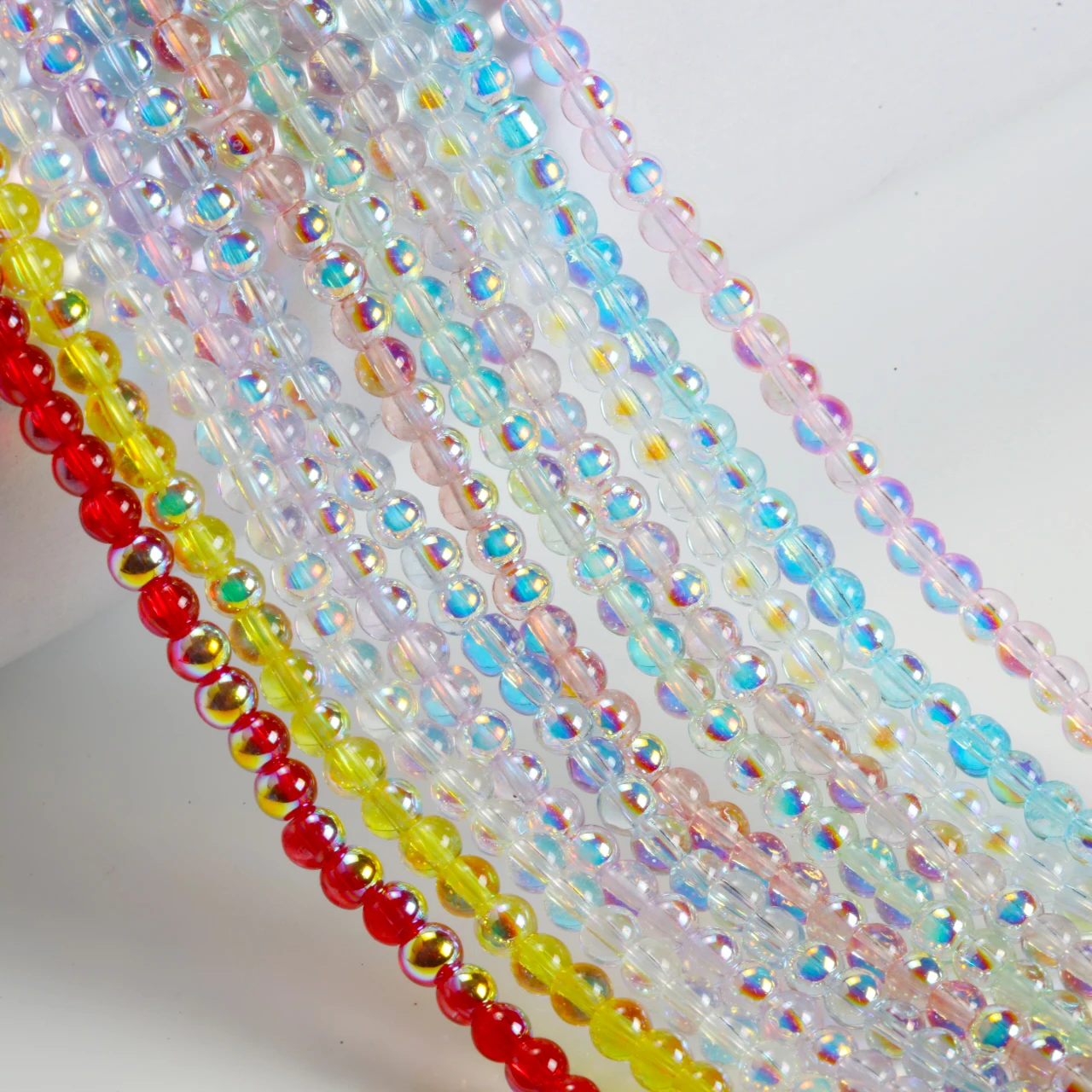 4mm 2000pcs AB Color Shiny Crystal Glass Beads Glass Rondel Spacer Seed Beads For Jewelry Making DIY Findings Wholesale