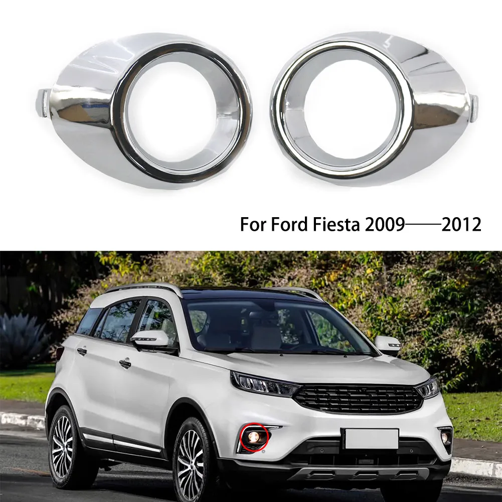 Electroplating Silver Fog Light Covers 1 Pair Of 1 Pair Of Bumper Fog For Ford Fiesta 09-12 Replacement Accessories