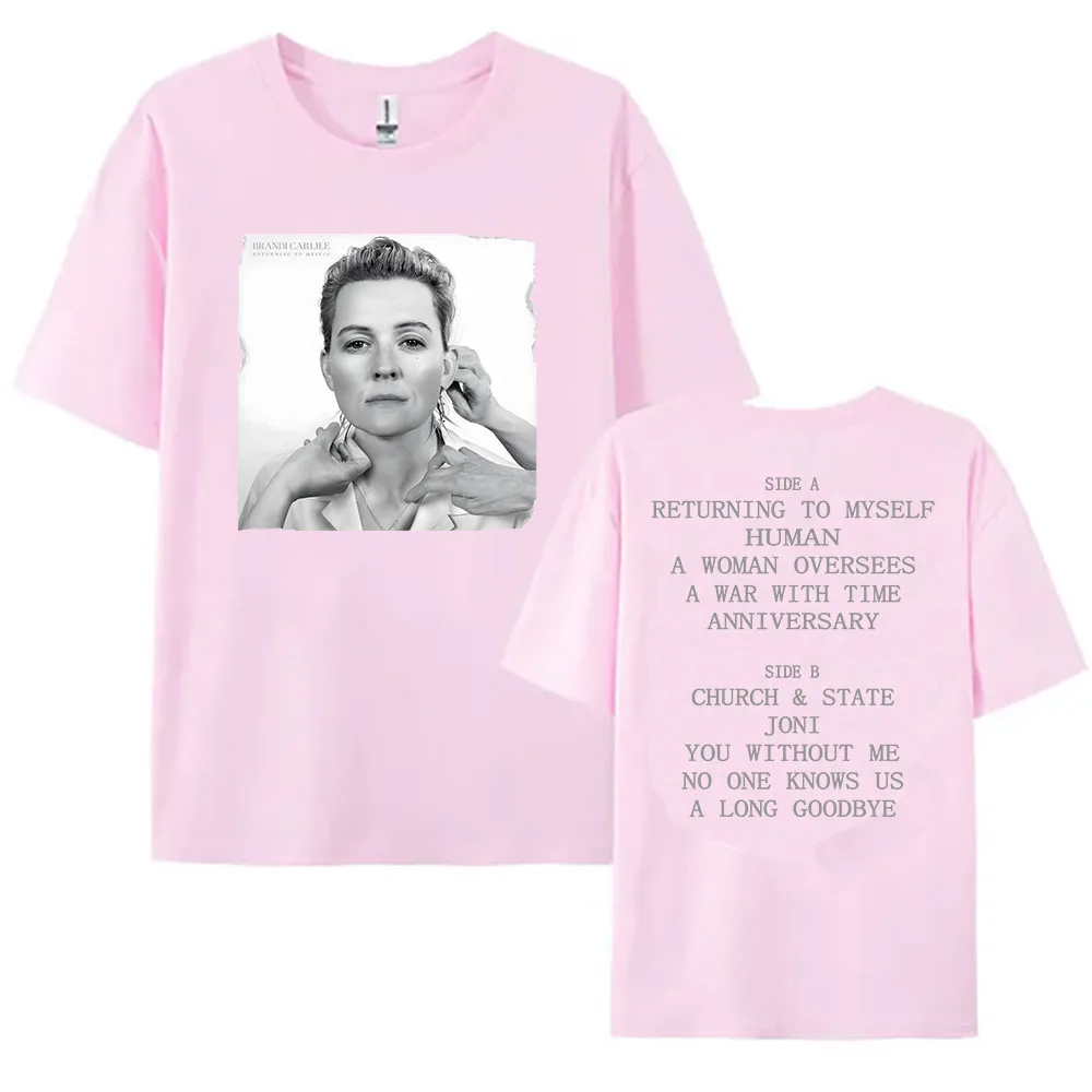 Moda retornando para mim mesmo capa t brandi carlile cantor camiseta de algodão manga curta unisex streetwear solto feminino tshirts