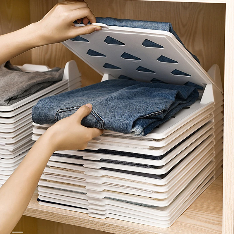 5 stücke Falten Kleidung Organizer Stapelbar T Shirt Falten Bord Hemd Organizer Kleidung Teiler Kleiderschrank Organizer Lagerung