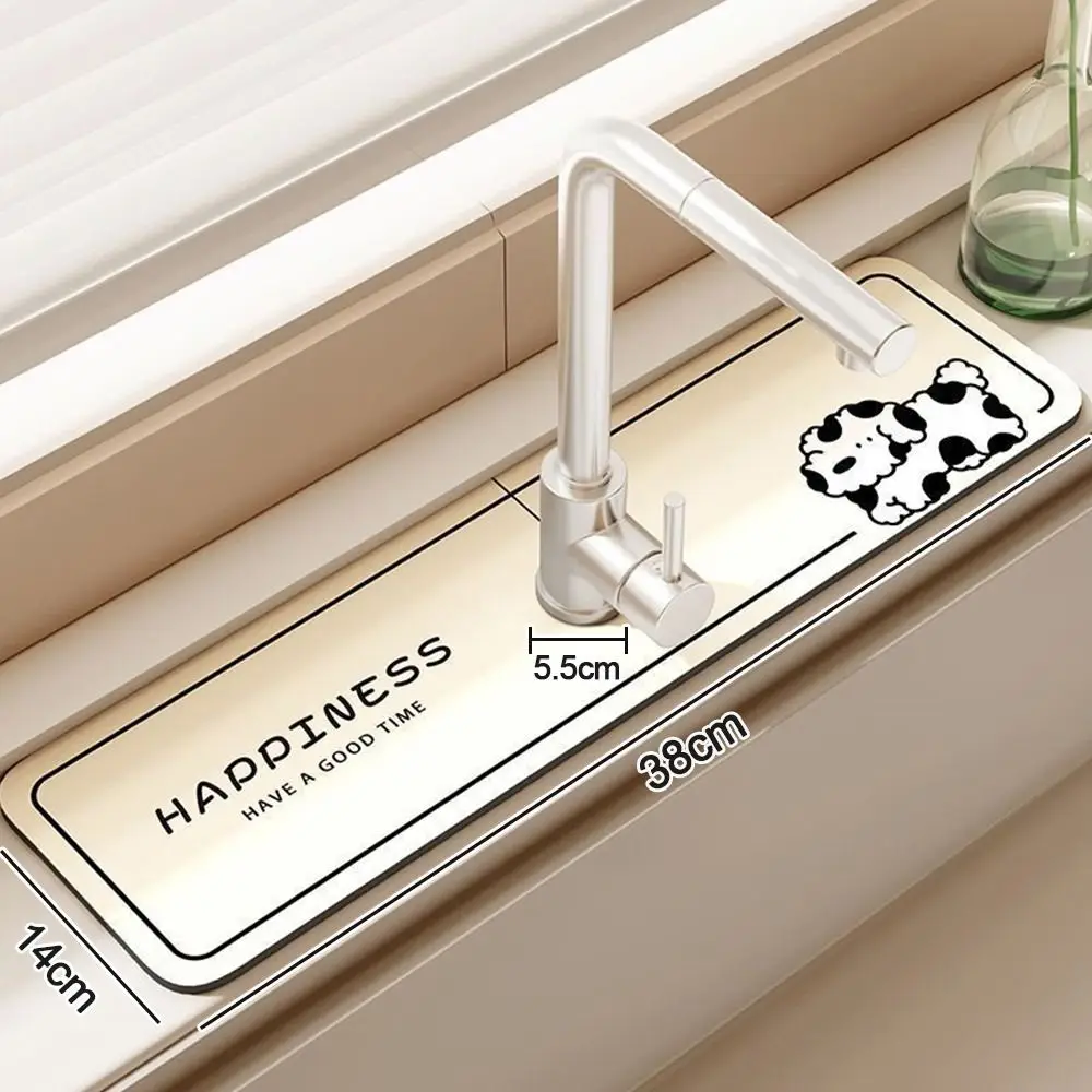 Cartoon Animals Faucet Draining Mat Multifunction Anti Splash Sink Splash Mats Quick Dry Convenient Countertop Protector