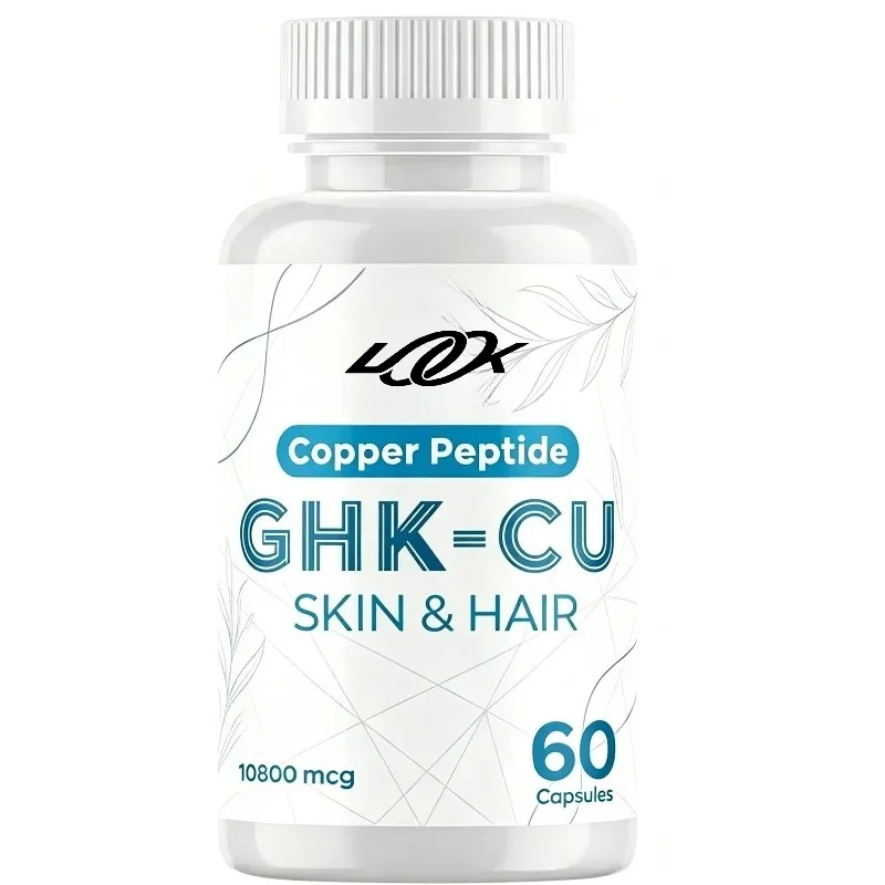 GHK Cu Copper Peptide Supplement, 120 Mcg, for Anti-aging Health Support of Skin and Hair