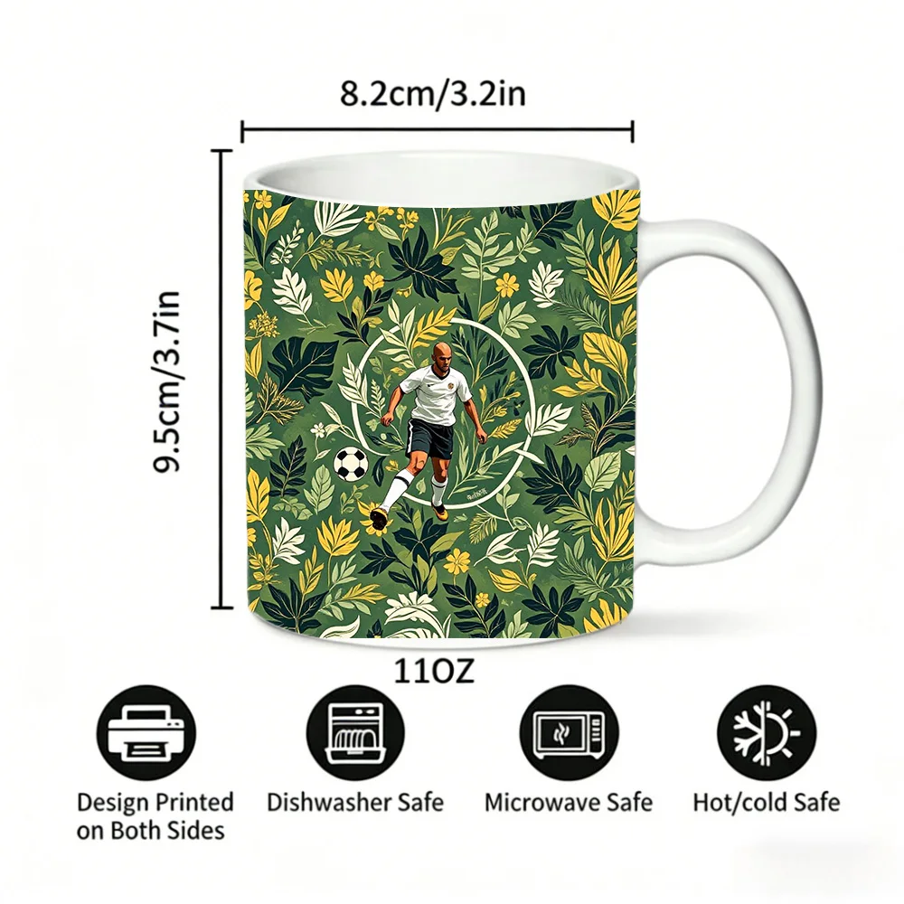Green Field Soccer Illustration Mug Coffee Cup Ceramic Cup with a bottle opener function of 2026 Major Football Event