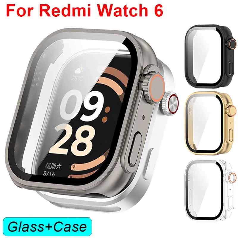 �y�Z�[�����zPC �P�[�X + �K���X Xiaomi Redmi Watch 6 �X�N���[���v���e�N�^�[���h�~�t�B�����o���p�[�ی�J�o�[ Redmi Watch 6 �A�N�Z�T���[�p