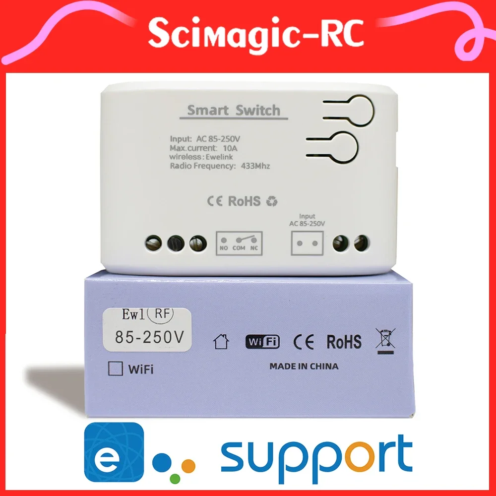 New 2/4CH eWeLink WIFi Relay Smart Home Switch 12V 24V 220V 433 MHz RF Remote Control Receiver For Garage Access Alexa Google