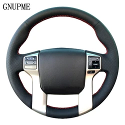 GNUPME DIY Artificial Leather Black Car Steering Wheel Cover for Toyota Land Cruiser Prado 2010-2014 Tundra Tacoma 4Runner