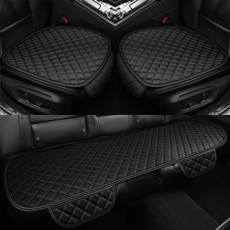 PU Leather Car Seat Cover Universal Auto Chair Front Rear Back Waterproof Cushion Protector Four Season Accessories Interior