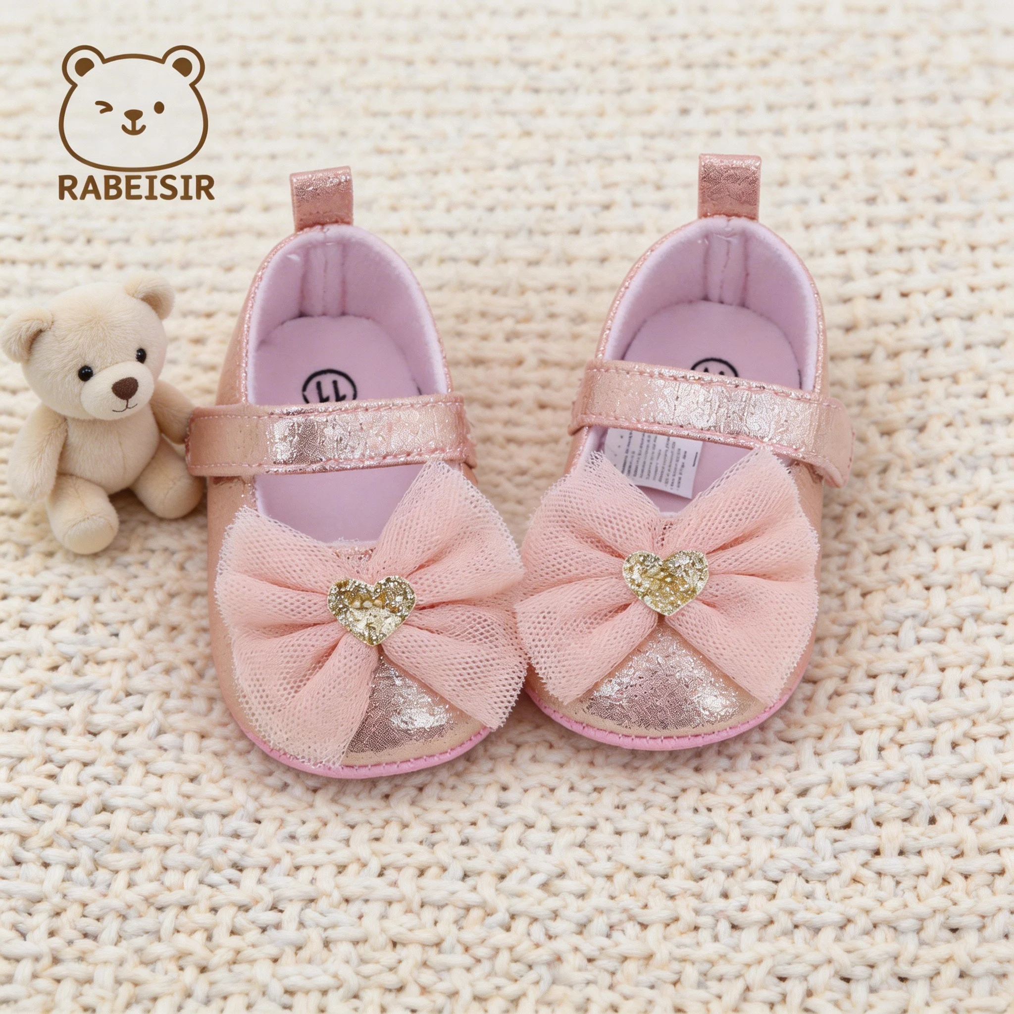 Baby Girl Shoes Mary Jane Bow Princess Lace Black Pink Gold First Walkers Crib Prewalker 0-18M