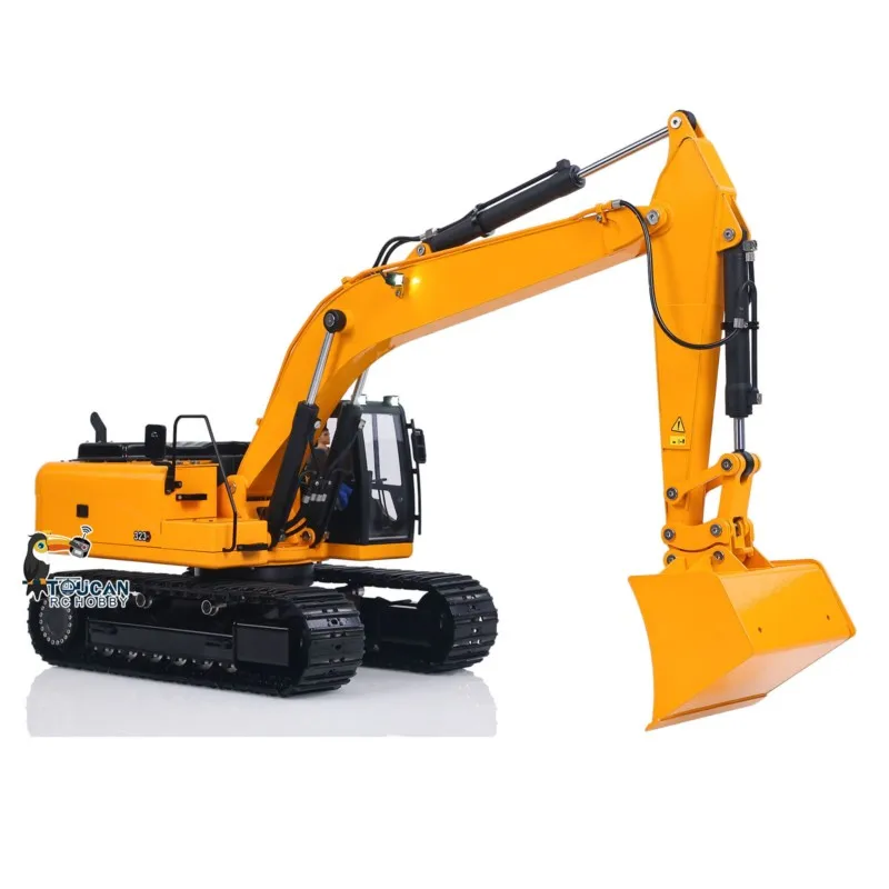 New RTR 323GX Metal 1/12 Hydraulic Remote Control Excavator 3 Way Valve RC Digger Model Quick Coupler Flysky ST8 Radio Battery