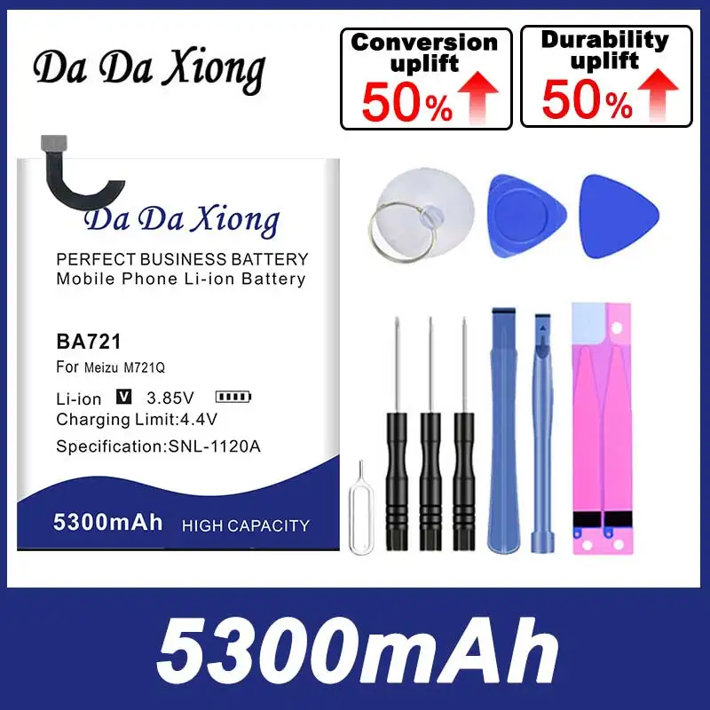 DaDaXiong  New 5300mAh BA721 Bateria for Meizu meilan note 6 M6 Note M721Q M721H M721L Free Double-Sided Tape Sticker