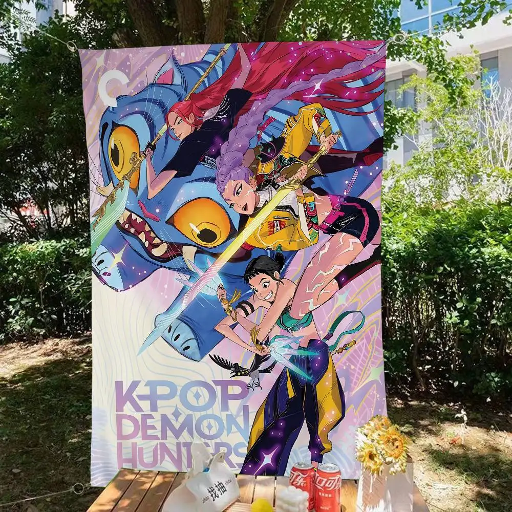 K-pop D-Demon Anime H-Hunterss Family Gatherings Outdoor Atmosphere Flags Camping Decorations Banners