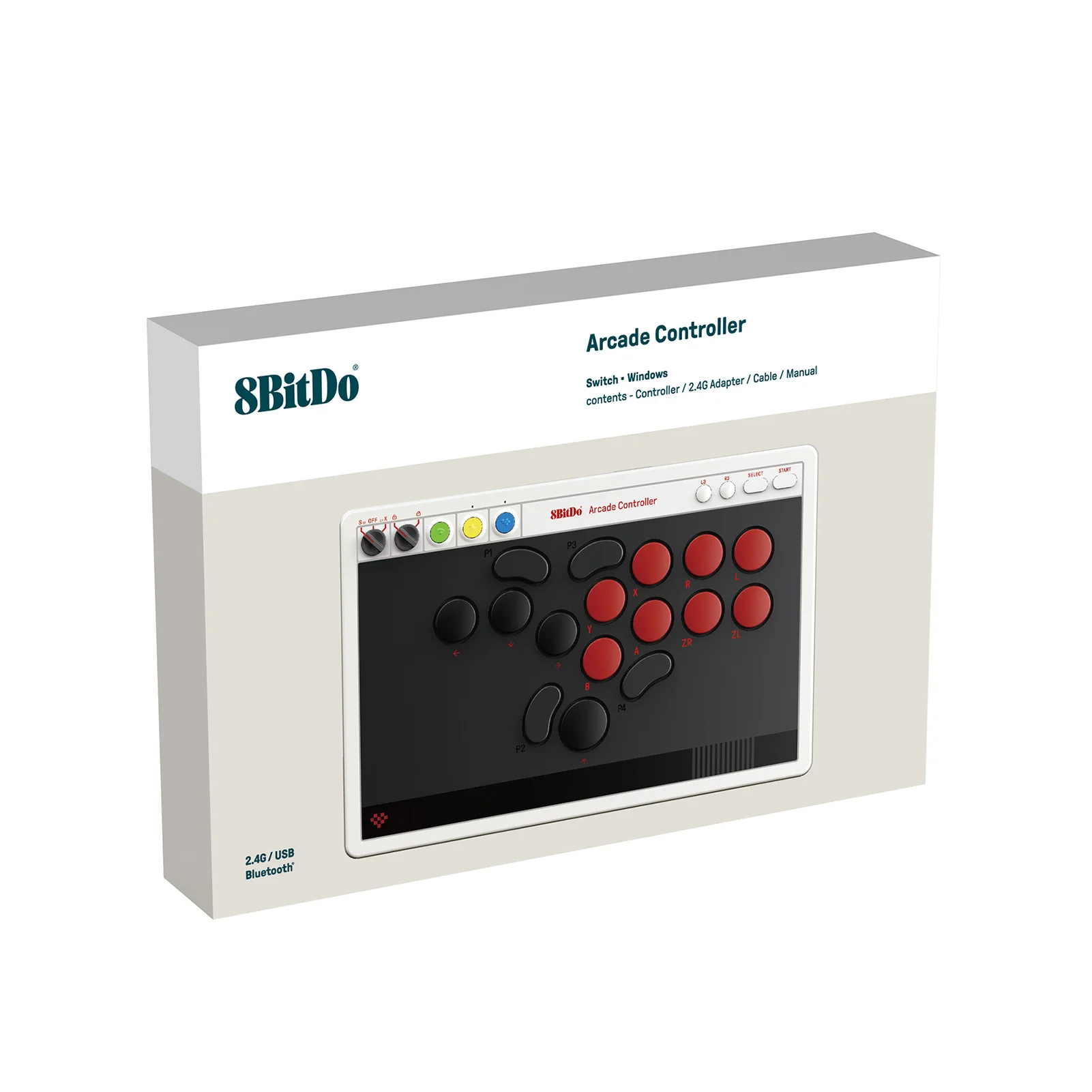 8BitDo وحدة تحكم أركيد مدمجة للمحترفين. متوافق مع Switch وWindows.2.4G/Bluetooth/Wire - Windows