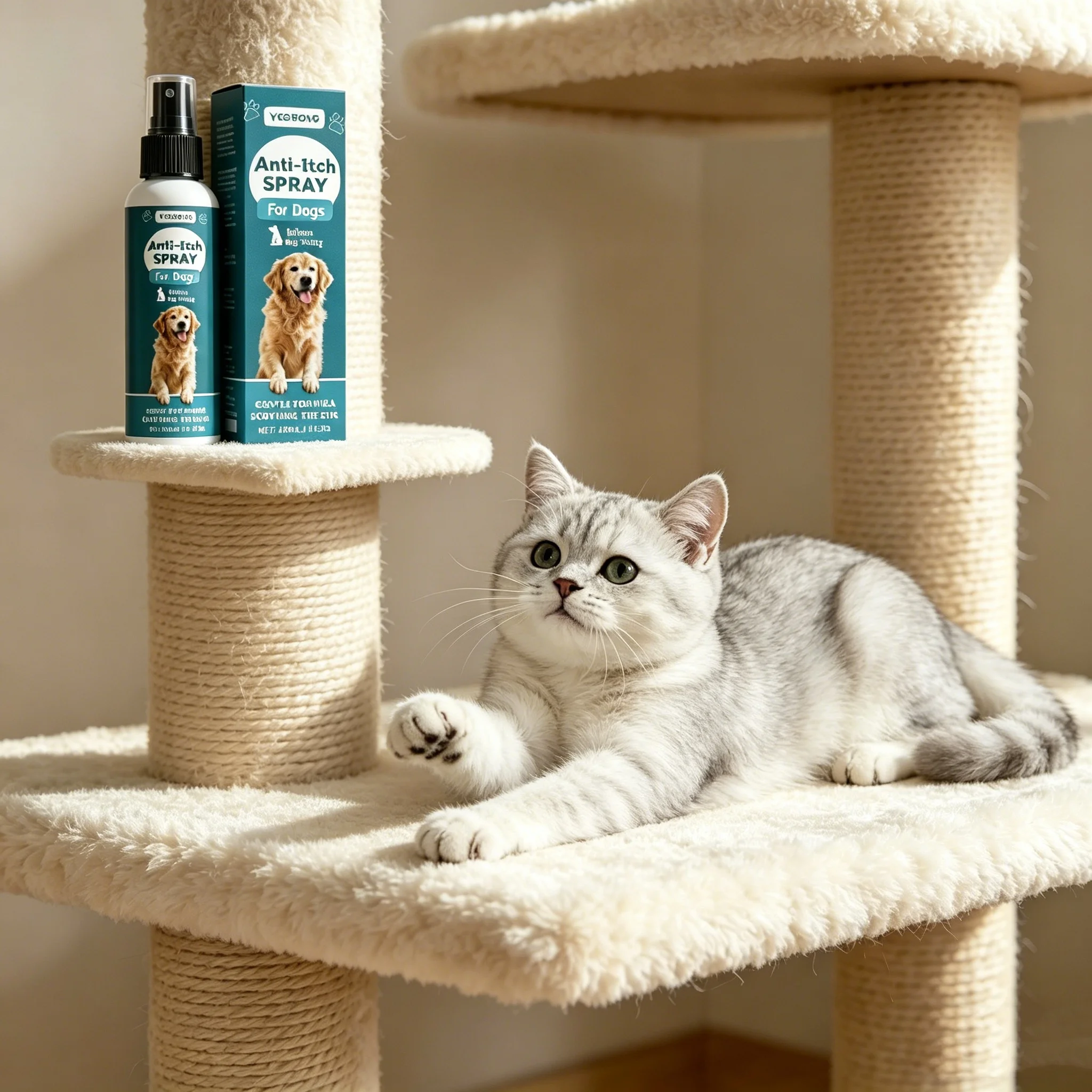 Yegbong Haustier-Hautpflegespray Beruhigt Rötungen Sanfte Formel Nicht-Reizende Linderung bei Trockenheit Hunde Katzen Empfindliche Haut Pflegespray 50ml – Detail 6