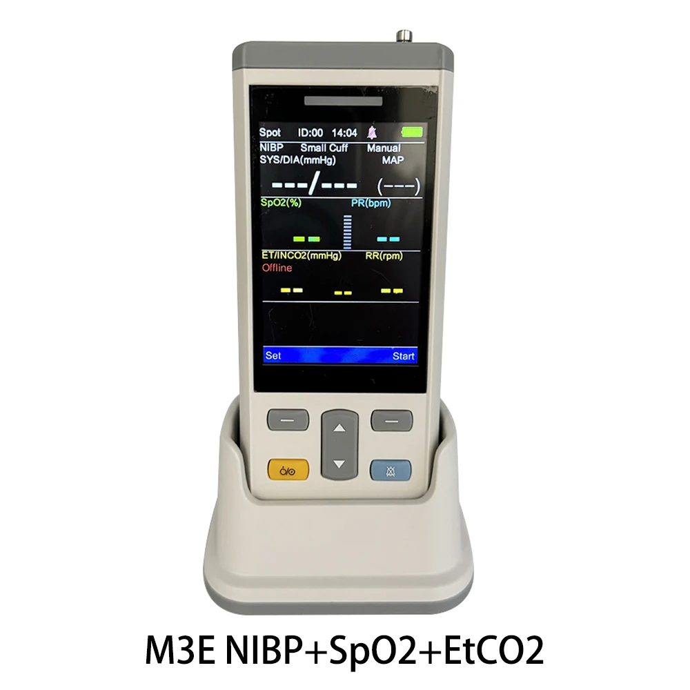 3.5 Inch TFT Handheld Veterinary Oximeter Monitor Dog Cat Monitor Machine M3T NIBP+SpO2+TEMP And M3E NIBP+SpO2+EtCO2 Monitor