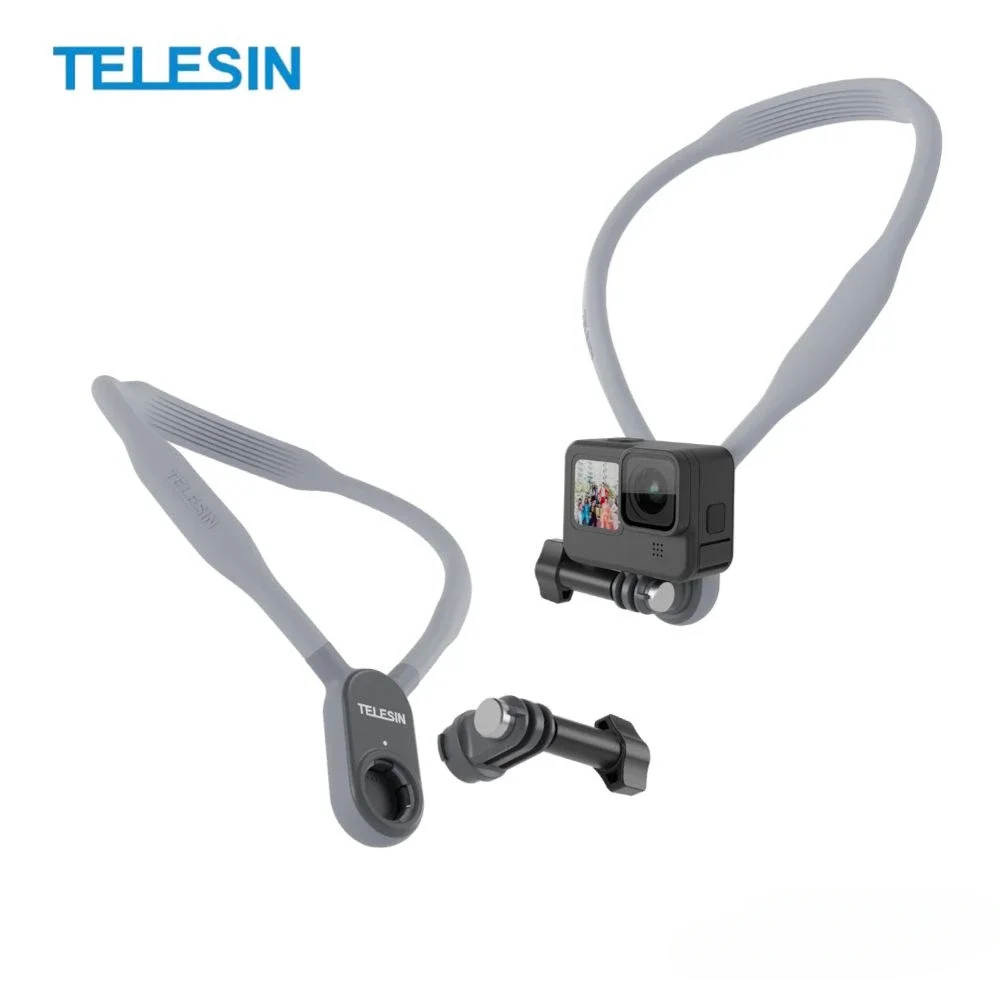 TELESIN Silicone Neck Mount for GoPro Hero 13 12 11 10 9 8 7 6 DJI Osmo Action 5 4 3 Insta360 X4 X3 Action Camera Accessories