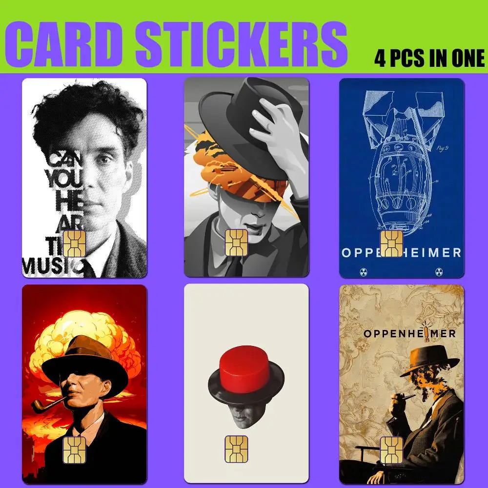 

NEW Design O-Oppenheimer Illustration Card Stickers for Bank Access Protective Waterproof Film Cover Sticker Gift