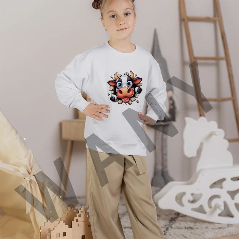 Cartoon Cute Cow Baby Iron on Transfers Dtf Transfers Ready to Press Patches for children Clothes Heat transfer stickers