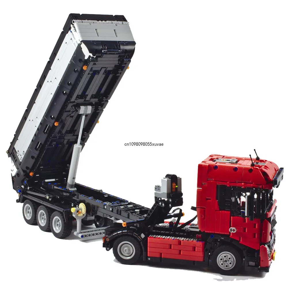 

NEW 2548PCS MOC city Engineering Series European Truck with Dump Trailer model creative ideas ChildrenToy Gift Technology Blocks