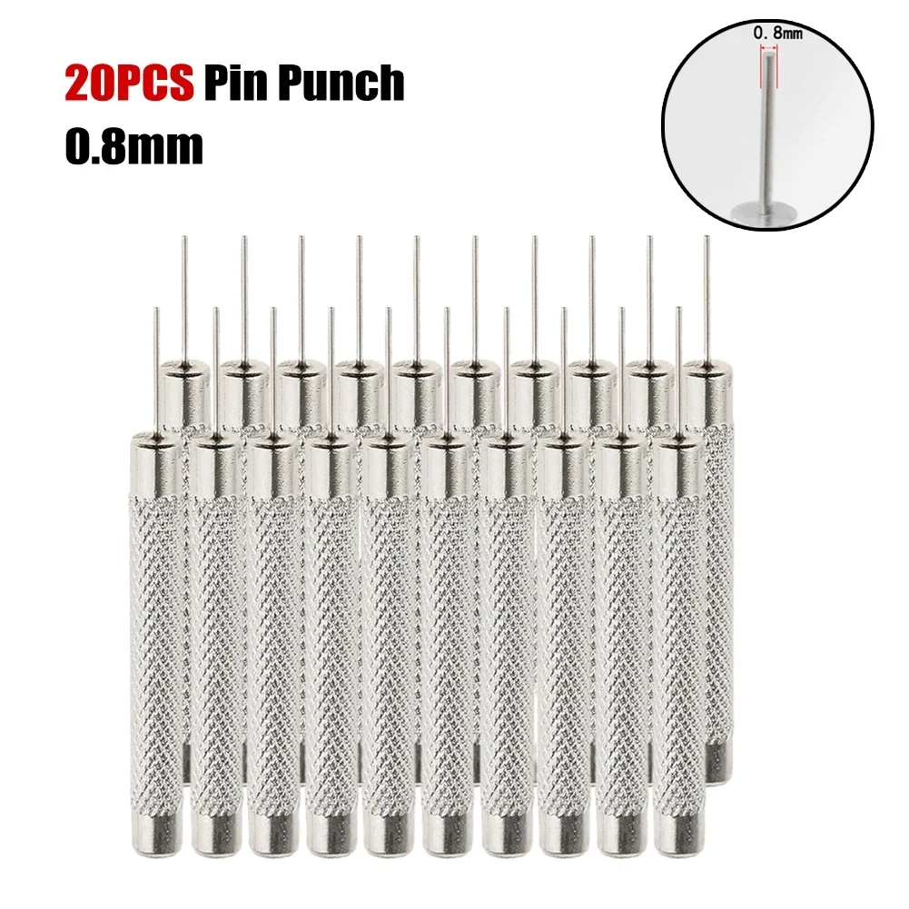 20 Pcs Watch Strap Bracelet Pin Punch 0.8mm Head Remover Repair Tool For Watch Jewelry Adjustment Riveting Hand Tool Accessories