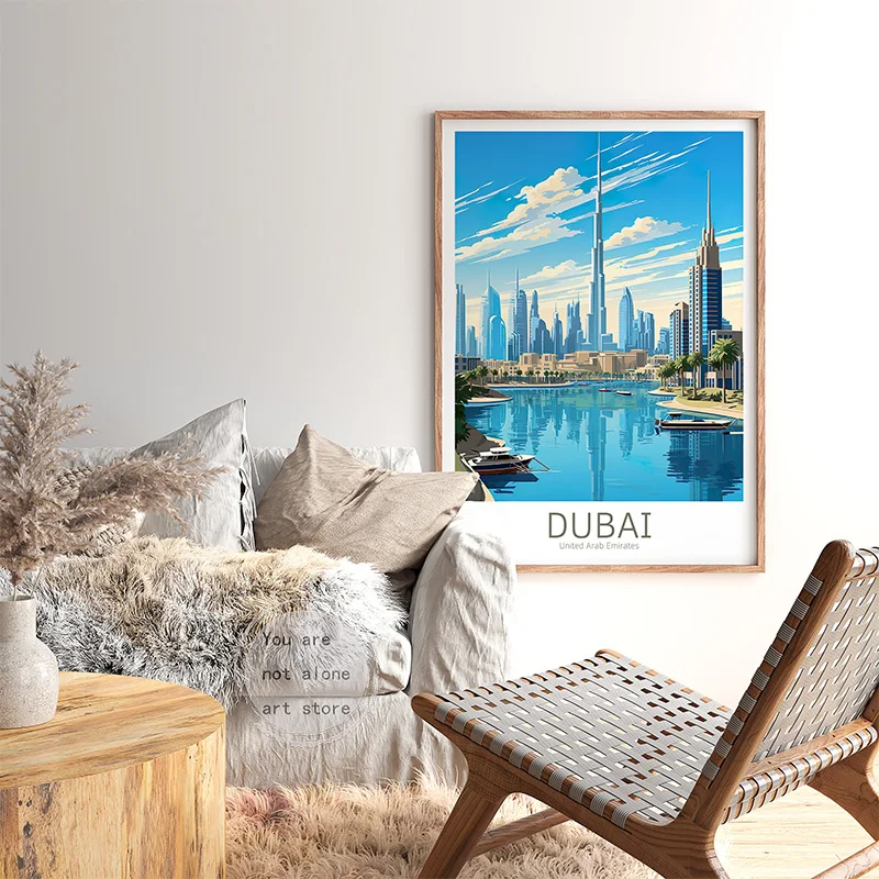 Travel City Art Poster Arab Abu Dhabi Doha Qatar Landscape Art Poster Canvas Painting Wall Prints Picture for Room Home Decor