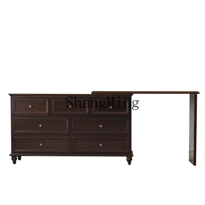 

ZYY retro dresser chest integrated master bedroom solid wood pastoral side cabinet makeup table
